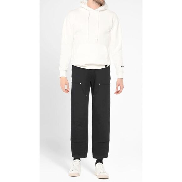 B8 NEW 032C Black Organic Cotton Straight Leg Paneled Track Pants Size L $385 - Picture 1 of 9